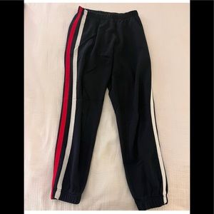 BRANDY MELVILLE One Size Sweat Pants Navy Red White Stripe